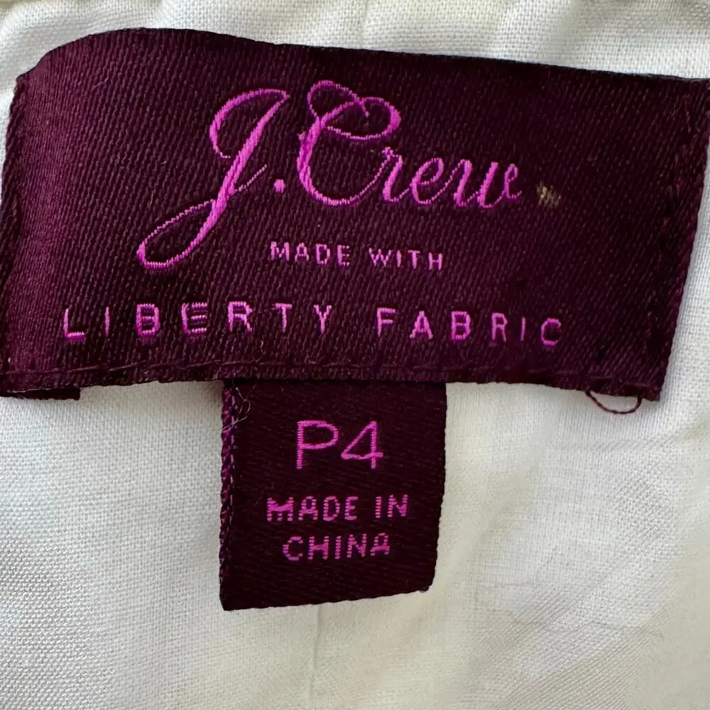 J. Crew x Liberty Fabric Cotton One-Shoulder Mini Dress Ditsy Floral Print P4